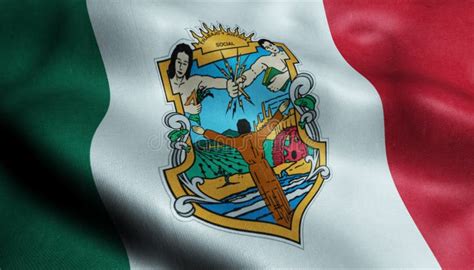 Baja California Sur City Flag Country Mexico Closeup View 3D Rendering ...