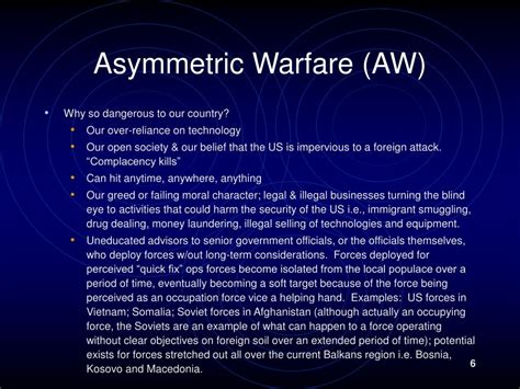 PPT - Introduction To Asymmetric Warfare (AW), 4 th Generation Warfare ...