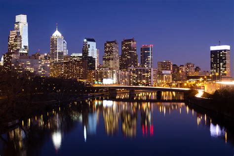 Philadelphia Skyline At Night Photograph by Aaron Couture