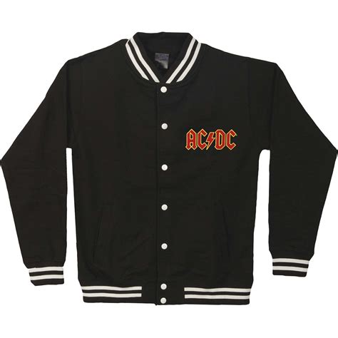 Men's AC/DC Classic Logo (Back Print) Varsity Jacket Medium Black ...