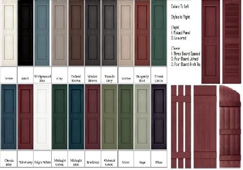 Vinyl Shutters Colors | Bruin Blog