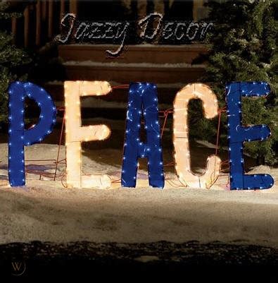 OUTDOOR LIGHTED PEACE SIGN YARD CHRISTMAS DECORATION | #31993336