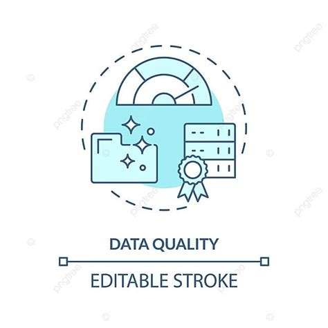 Data Quality Turquoise Concept Icon Stroke Concept System Vector ...