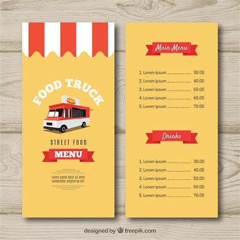 Food Truck Menu Board Template - Printable Word Searches