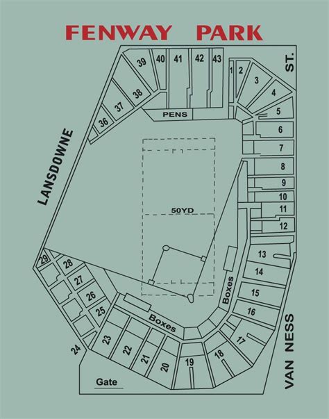 Fenway Park Architectural Layout Print | Fenway park, Baseball park ...