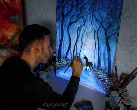 Glow in the Dark Paint Reveals Surprises in Paintings When Lights Go Out