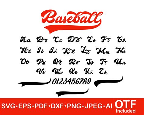 Baseball Font Svg Baseball Font Bundle Baseball Alphabet - Etsy Canada