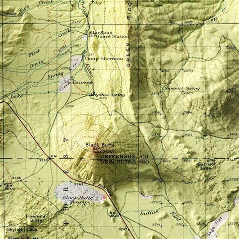 Oregon, Three Sisters 1929 Shaded Relief Map | Relief map, Oregon map ...