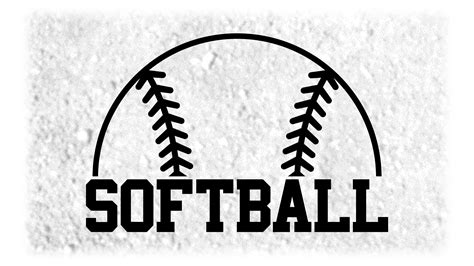 Sports Clipart: Half Softball Silhouette Outline W/ Word | Etsy Australia