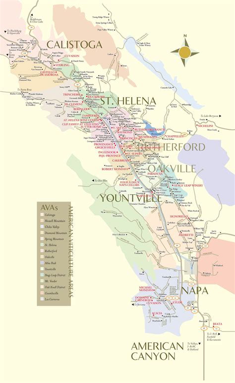 Napa Valley Wineries Map - Map Of The World