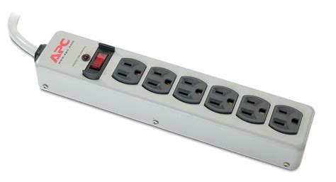 Surge Protector Outlet Strip, 6 Total Number of Outlets, Gray, 4 ft ...