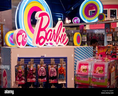 Interior, Barbie Doll Display, Toys R Us,Times Square, NYC Stock Photo ...