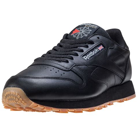 Reebok Classic Leather Mens Trainers Black Gum New Shoes | eBay