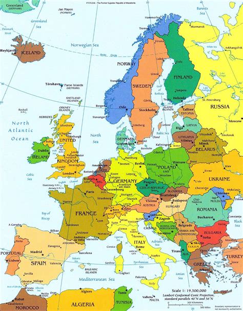 Detailed political map of Europe with capitals. Europe detailed ...