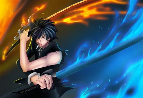 Ogami Rei, code breaker, guy, angry, ogami, flame, blade, rei, anime ...