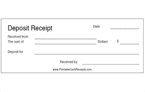 Deposit Receipt Templates | 11+ Free Printable Word, Excel & PDF ...