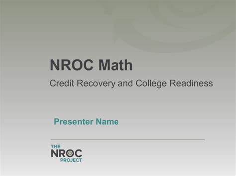 NROC Math - The NROC Project