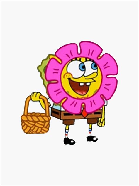 "Spongebob in a flower" Sticker by Julitortellini | Redbubble