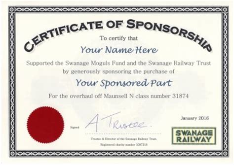 Certificate of sponsorship – Document Samples