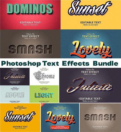 Photoshop text effects set | Free download