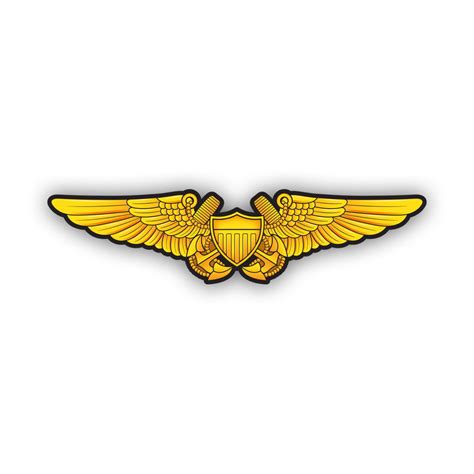 Naval Flight Officer Badge NFO Wings Commissioned Officer Sticker Decal ...