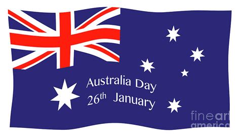 Australia Day Waving Flag Digital Art by Bigalbaloo Stock - Pixels