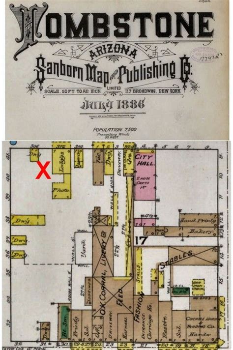 map showing where the fight at the ok corral 1886 | Arizona map ...