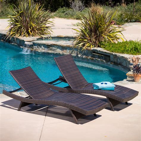 Hamlin Outdoor Wicker Chaise Lounge Chairs, Set of 2, Brown - Walmart.com