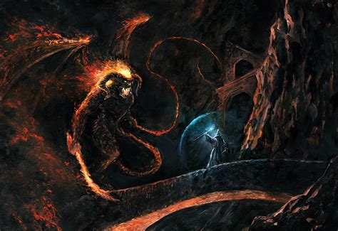 Balrog Vs Gandalf in the Mines of Moria by Dmitry Yakhouski (2022 ...