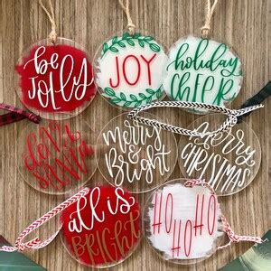 Acrylic Christmas Ornaments - Etsy