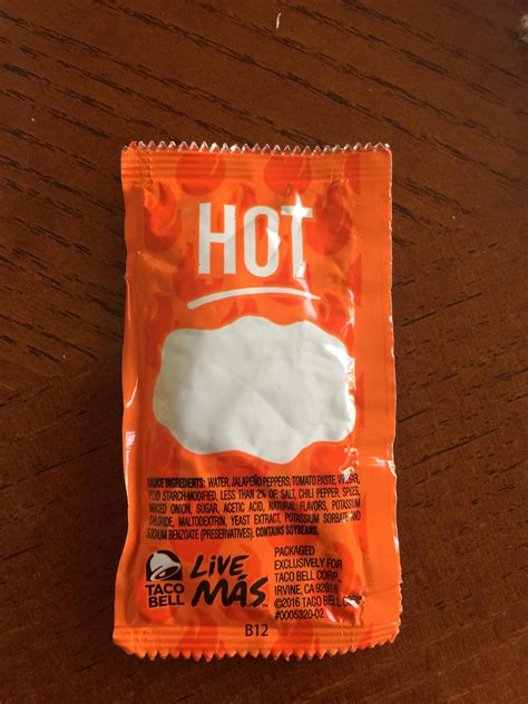 This Taco Bell hot sauce packet speech bubble is blank | Natural ...