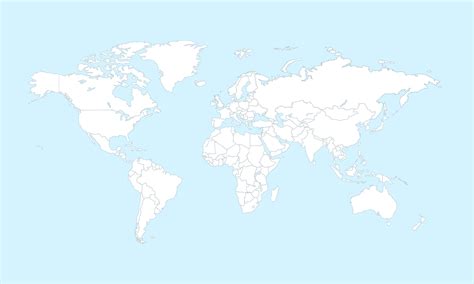 World map with countries borders outline. 4105317 Vector Art at Vecteezy