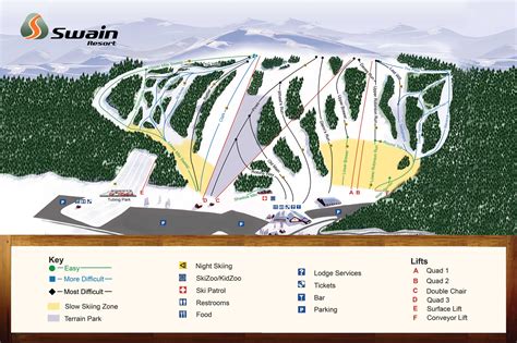 Swain Ski and Snowboard Resort Ski Trail Map - Swain New York United ...