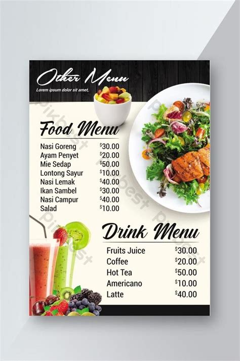 Printable Restaurant Menu Template | PSD Free Download - Pikbest | Food ...