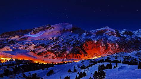 Snowy mountain, mountains, night HD wallpaper | Wallpaper Flare