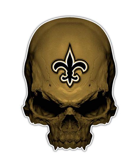 Fleur De Lis Saints Skull Sticker - Aftershock Decals