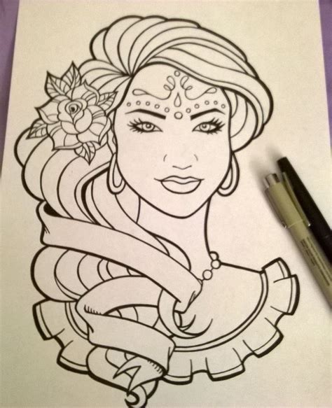 Drawing for a tattoo made with ink on a regular printer paper by Vicky ...