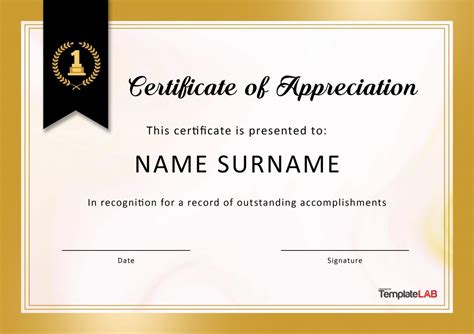 26 Free Certificate of Appreciation Templates and Letters