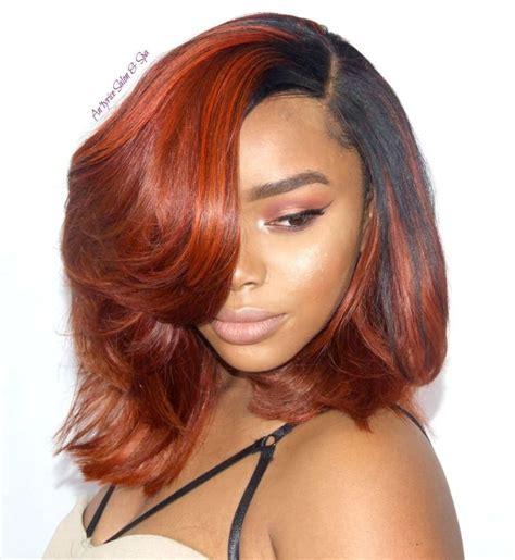 Classy Burnt Orange Lob Burnt Orange Hair Color, Hair Color Light Brown ...