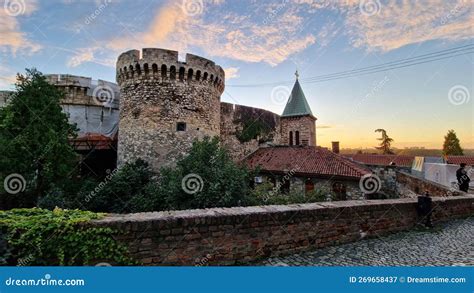 Belgrade Fortress Kalemegdan during Sunset Editorial Photography ...