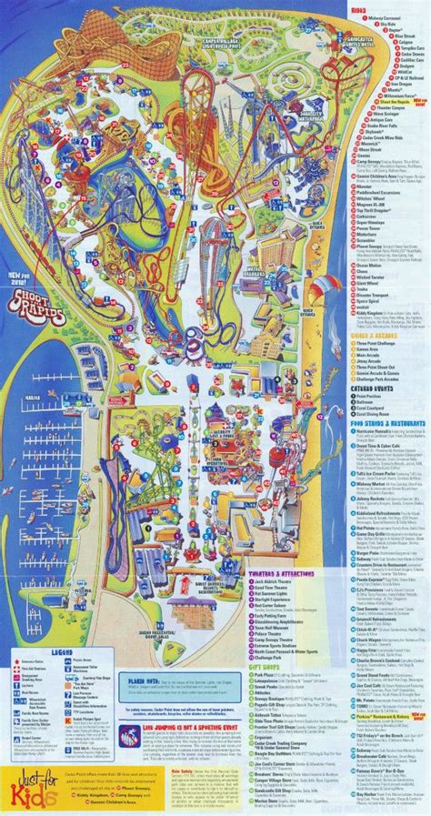 Theme Park Map, Water Theme Park, Cedar Point Roller Coasters, Cedar ...