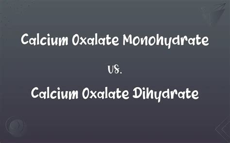 Calcium Oxalate Monohydrate vs. Calcium Oxalate Dihydrate: What’s the ...