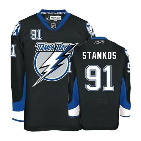 Reebok Tampa Bay Lightning 91 Men's Steven Stamkos Premier Black NHL Jersey