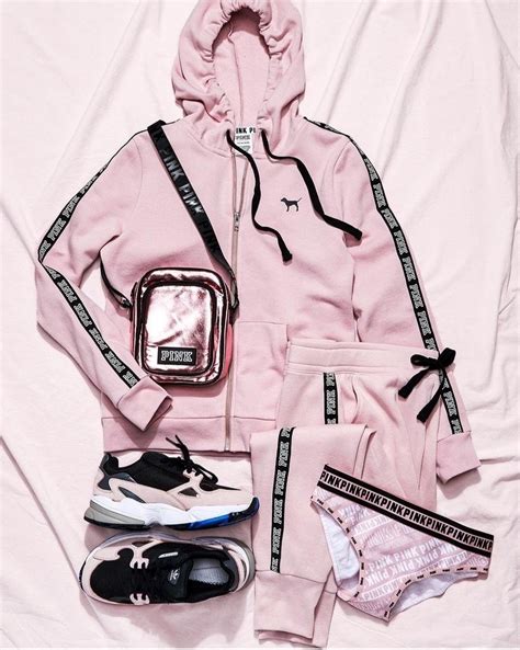 victorias secret pink hoodie, panty, and track pants set Pink Outfits ...