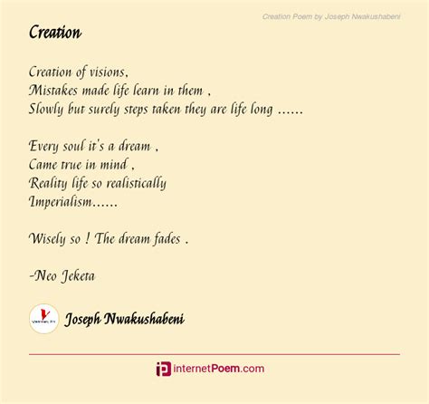 Creation Poem by Joseph Nwakushabeni