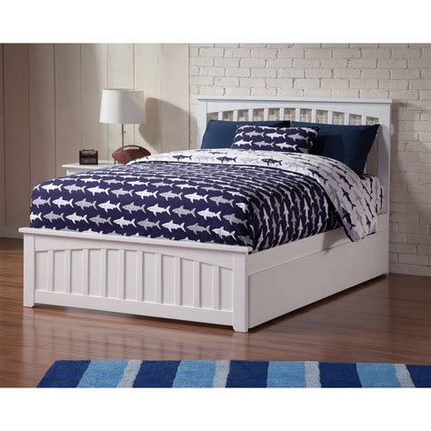 Atlantic Furniture Mission White Full-size Platform Bed with Twin-size ...