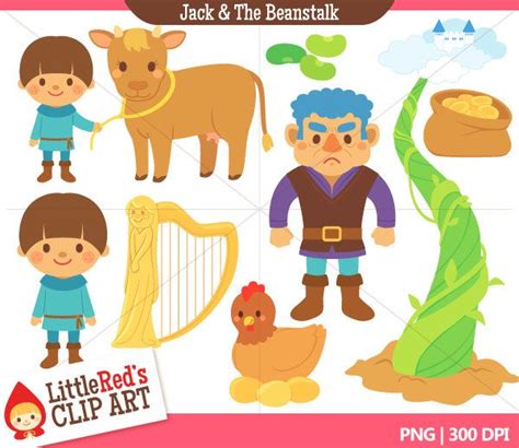 Jack and the Beanstalk Fairy Tale Clip Art and Line Art - personal and ...