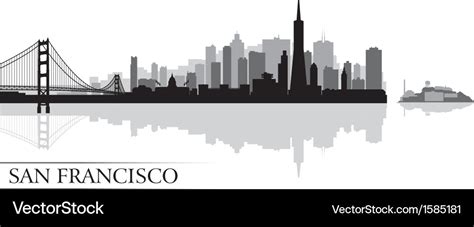 San francisco city skyline silhouette background Vector Image