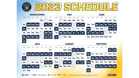 Printable Milwaukee Brewers Schedule - Free Printable Templates