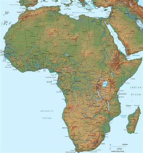 Map of Africa Physical Picture